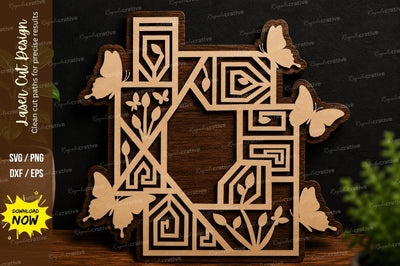 Geometric Butterfly Frame laser cut svg File SVG Regulrcrative 