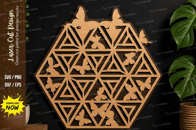 Geometric Butterfly Pattern laser cut svg File SVG Regulrcrative 