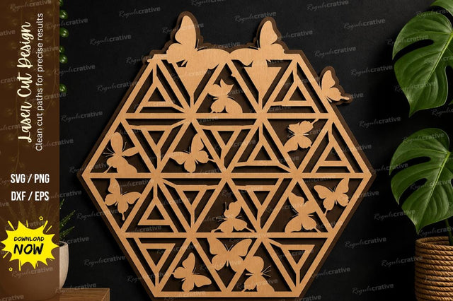 Geometric Butterfly Pattern laser cut svg File SVG Regulrcrative 