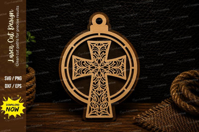 Geometric Christian Cross Laser Cut SVG File SVG Regulrcrative 