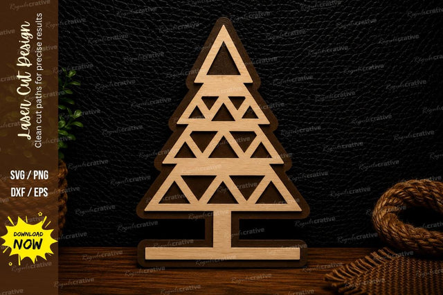 Geometric Christmas Tree Laser Cut Svg Design SVG Regulrcrative 