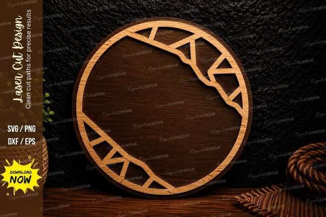 Geometric Circle Frame Laser Cut Svg Design SVG Regulrcrative 