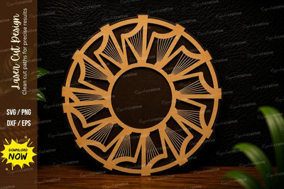 Geometric Circle Frame Laser Cut SVG Design SVG Regulrcrative 