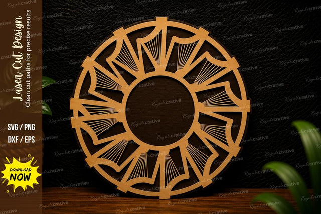 Geometric Circle Frame Laser Cut SVG Design SVG Regulrcrative 