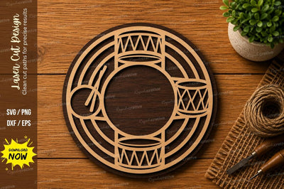 Geometric Circle Frame SVG | Abstract Laser Cut File | Glowforge CNC DXF PNG EPS SVG Regulrcrative 