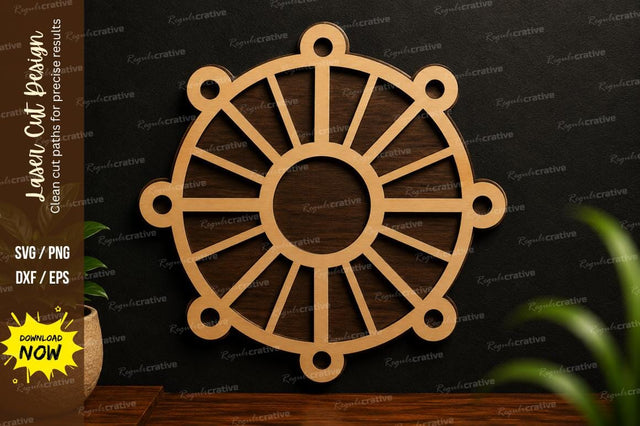 Geometric Circle Ornament Laser Cut SVG Design SVG Regulrcrative 