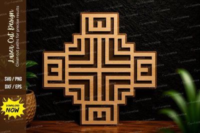 Geometric Cross Laser Cut SVG Design SVG Regulrcrative 