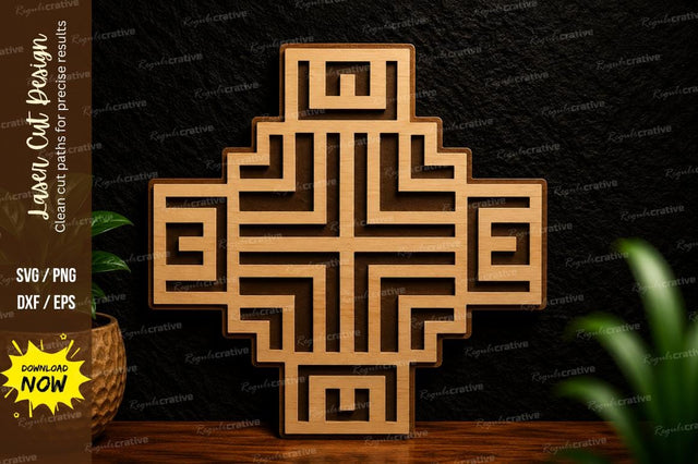 Geometric Cross Laser Cut SVG Design SVG Regulrcrative 