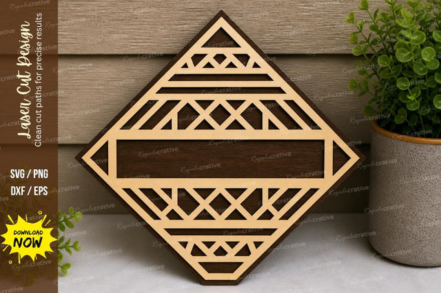 Geometric Diamond Frame laser Cut svg Cutting file SVG Regulrcrative 