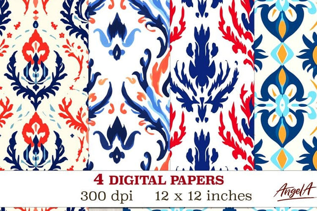 Geometric digital paper / vintage digital paper Digital Pattern Angelina Semenova 