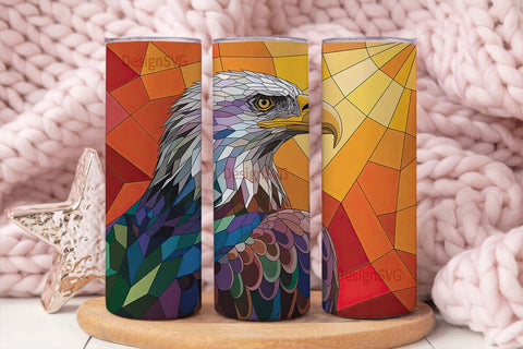 Geometric Eagle 20oz Tumbler Wrap Sublimation DesignSVG 