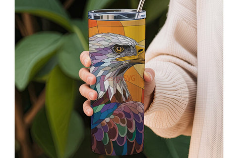 Geometric Eagle 20oz Tumbler Wrap Sublimation DesignSVG 