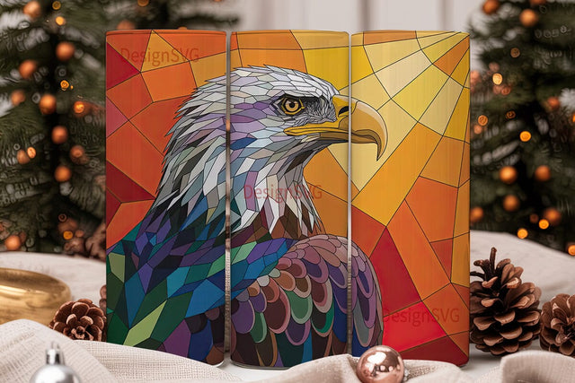 Geometric Eagle 20oz Tumbler Wrap Sublimation DesignSVG 