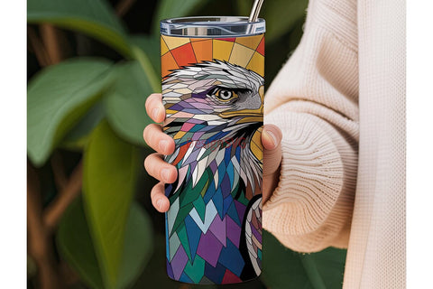 Geometric Eagle 20oz Tumbler Wrap Sublimation DesignSVG 