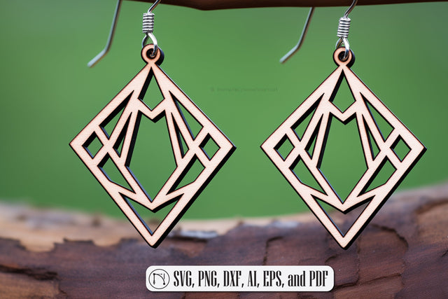 Geometric Earring SVG Laser Cut File SVG MD JOYNAL ABDIN 