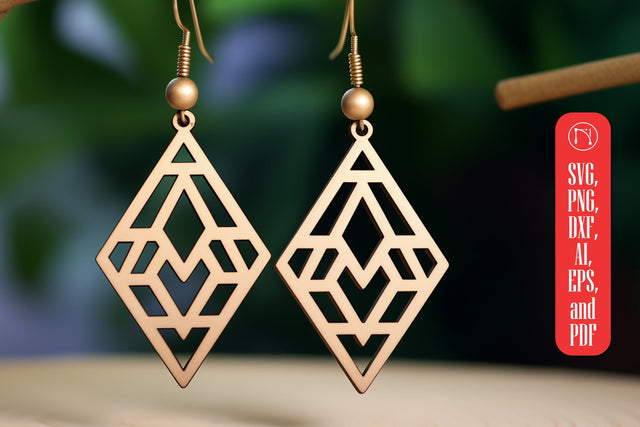 Geometric Earring SVG Laser Cut File SVG MD JOYNAL ABDIN 