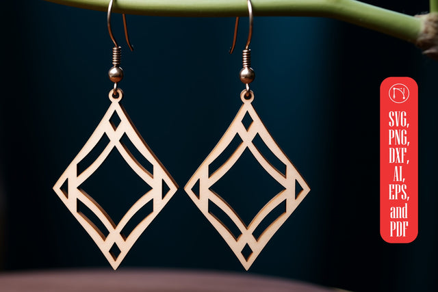 Geometric Earring SVG Laser Cut File SVG MD JOYNAL ABDIN 