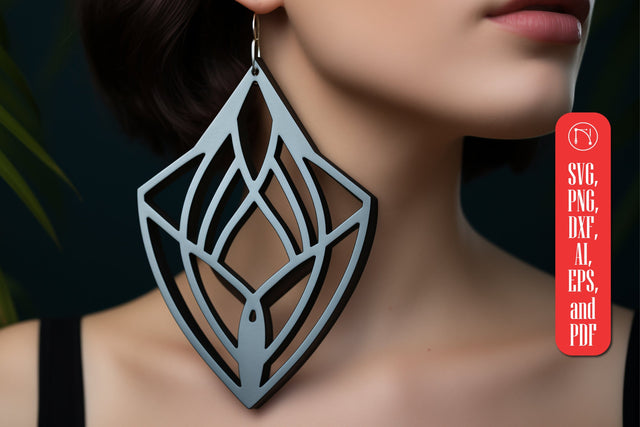 Geometric Earring SVG Laser Cut File SVG MD JOYNAL ABDIN 