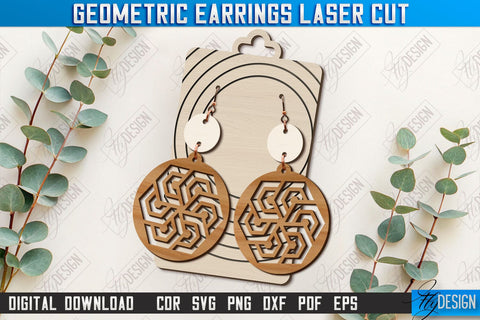 Geometric Earrings Laser Cut Bundle | Pendant Earrings | Jewelry | Accessories | Boho Design | CNC Files SVG Fly Design 