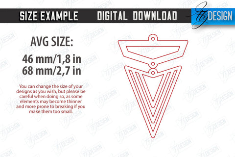 Geometric Earrings Laser Cut Bundle | Pendant Earrings | Jewelry | Accessories | Boho Design | CNC Files SVG Fly Design 