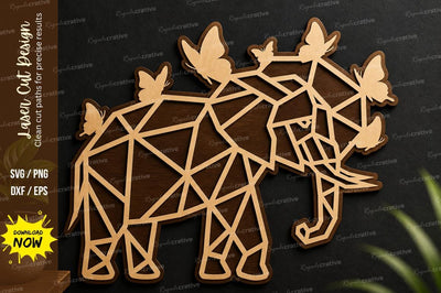 Geometric Elephant Laser Cut File SVG Regulrcrative 