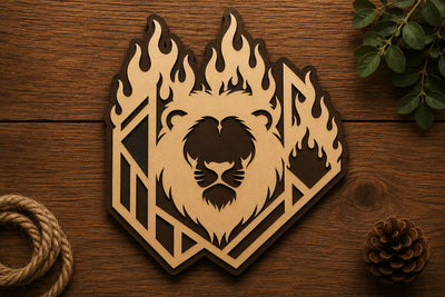 Geometric Flame Lion Heart Laser Cut Svg File Design SVG Regulrcrative 