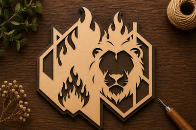 Geometric Flame Lion Laser Cut Svg File Design SVG Regulrcrative 