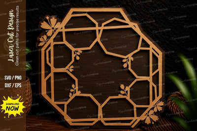 Geometric Floral Frame Laser Cut Svg Design SVG Regulrcrative 