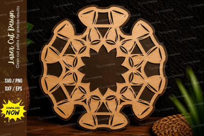 Geometric Floral Mandala Laser Cut Svg Design SVG Regulrcrative 