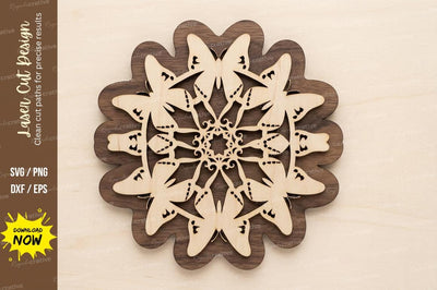 Geometric Floral Mandala laser cut svg File SVG Regulrcrative 