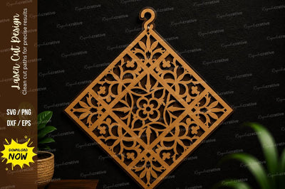 Geometric Floral Ornament Laser Cut SVG SVG Regulrcrative 