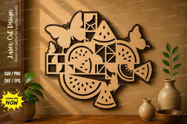 Geometric Fruit Design laser cut svg File SVG Regulrcrative 