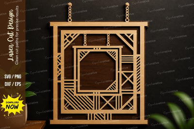 Geometric Hanging Frame SVG Laser Cut Wall Decor Design SVG Regulrcrative 
