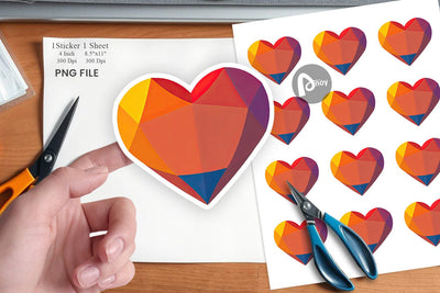 Geometric Heart Sticker Sublimation artnoy 