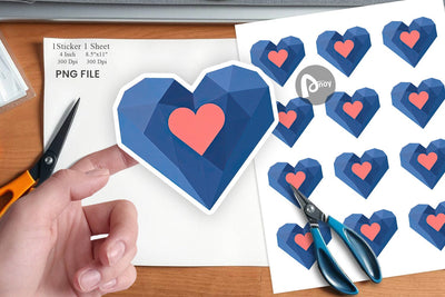 Geometric Heart Sticker Sublimation artnoy 