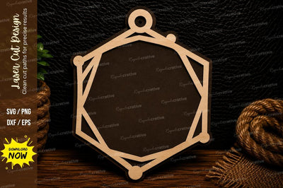 Geometric Hexagon Frame Laser Cut Svg Design SVG Regulrcrative 