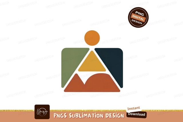 Geometric Landscape Abstract orange yellow Sublimation Designangry 