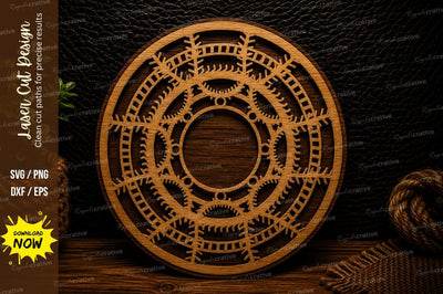 Geometric Mandala Circle Laser Cut Svg Design SVG Regulrcrative 