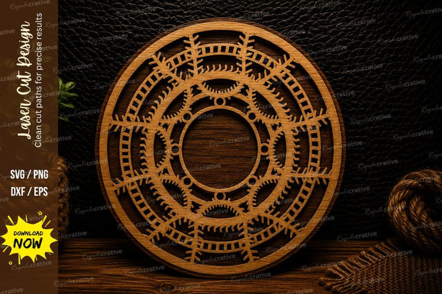 Geometric Mandala Circle Laser Cut Svg Design SVG Regulrcrative 