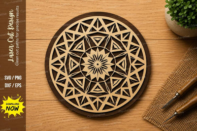 Geometric Mandala Laser Cut SVG Design SVG Regulrcrative 