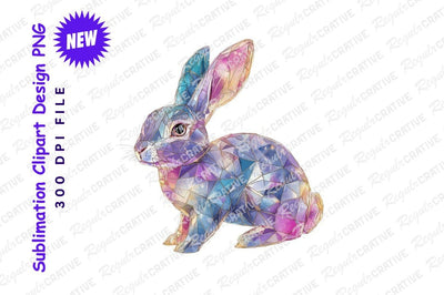 Geometric mosaic bunny clipart png Sublimation Regulrcrative 