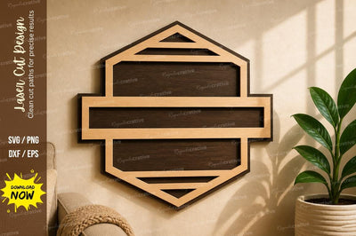 Geometric Name Frame laser Cut svg Cutting file SVG Regulrcrative 