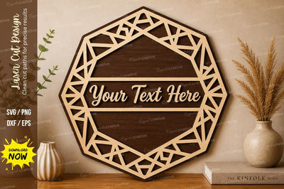 Geometric Name Frame laser Cut svg Cutting file SVG Regulrcrative 