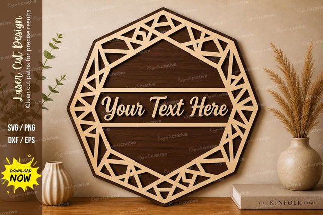 Geometric Name Frame laser Cut svg Cutting file SVG Regulrcrative 