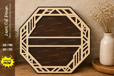 Geometric Name Plate laser Cut svg Cutting file SVG Regulrcrative 