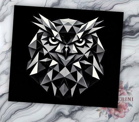 Geometric Owl Modern 20oz Tumbler, Owl Design Tumbler, Sublimation Wrap, 20oz Tumbler, Artistic Owl, Modern Decor, Animal Lover Gift Sublimation Li Zamperini 