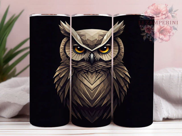 Geometric Owl Modern 20oz Tumbler, Owl Design Tumbler, Sublimation Wrap, 20oz Tumbler, Artistic Owl, Modern Decor, Animal Lover Gift Sublimation Li Zamperini 