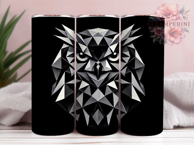 Geometric Owl Modern 20oz Tumbler, Owl Design Tumbler, Sublimation Wrap, 20oz Tumbler, Artistic Owl, Modern Decor, Animal Lover Gift Sublimation Li Zamperini 