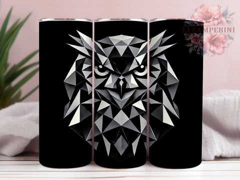 Geometric Owl Modern 20oz Tumbler, Owl Design Tumbler, Sublimation Wrap, 20oz Tumbler, Artistic Owl, Modern Decor, Animal Lover Gift Sublimation Li Zamperini 