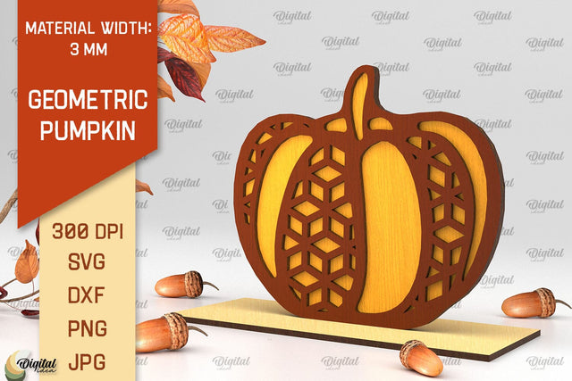 Geometric Pumpkin Laser Cut. Autumn Pumpkin SVG Design SVG Evgenyia Guschina 